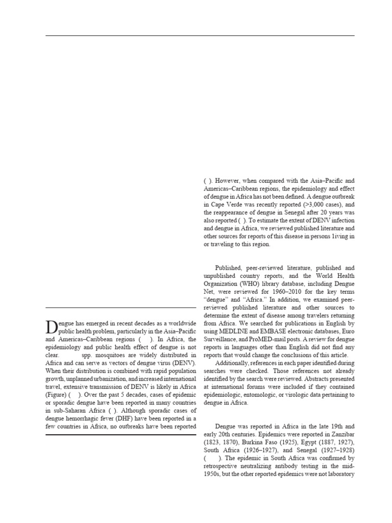 Dengue Virus Epidemiology in Africa | PDF | Infection | Clinical Medicine