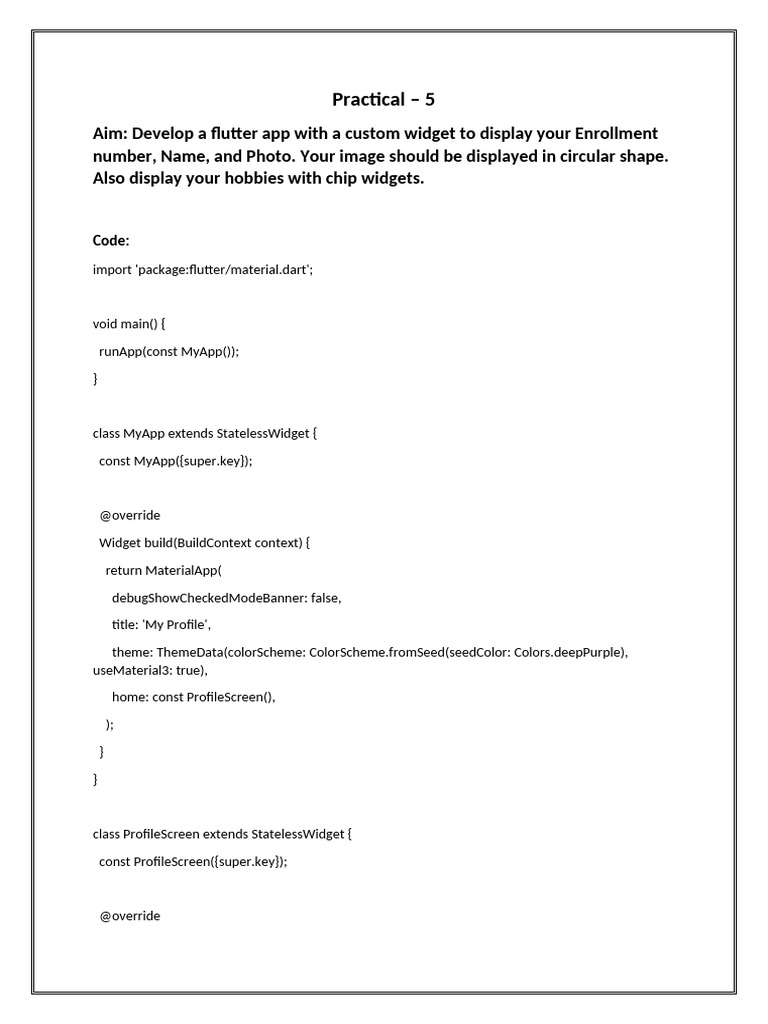 Flutter Profile and Semester App Guide | PDF | Computing | Software ...