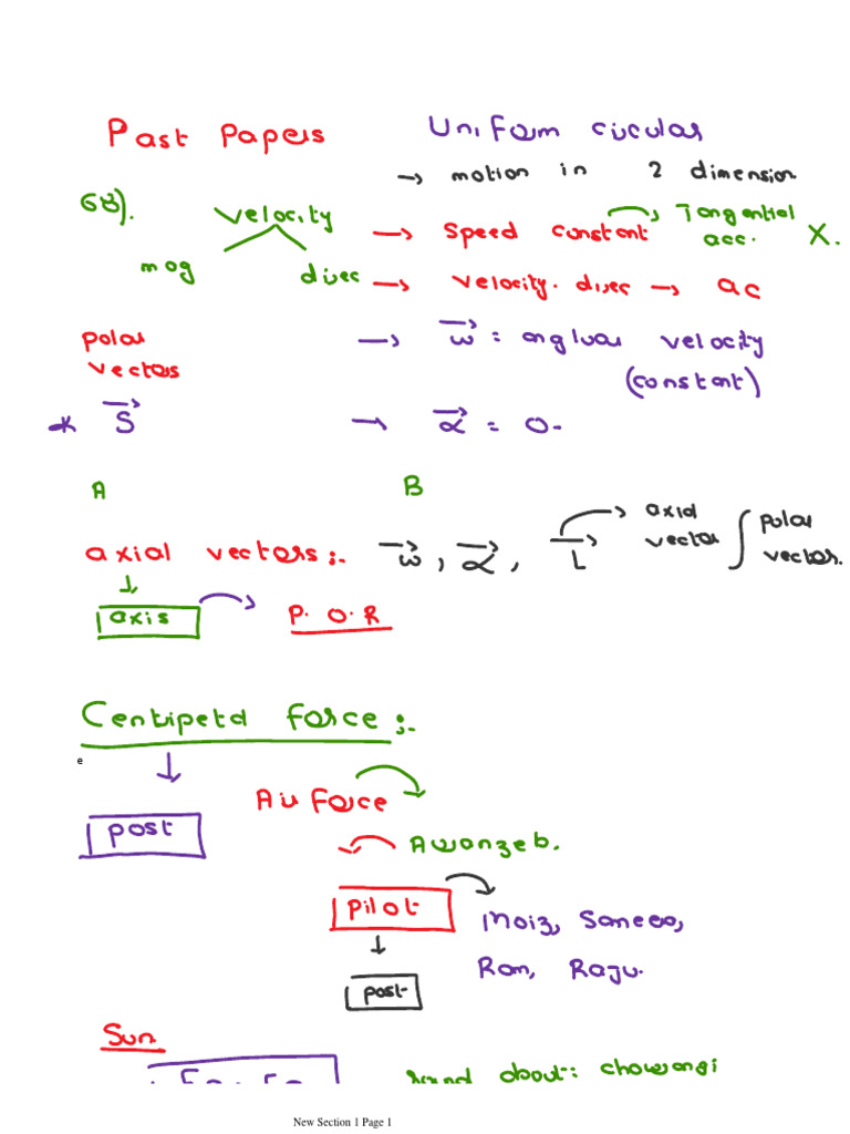 Uniform Circular Motion Class 1 | PDF