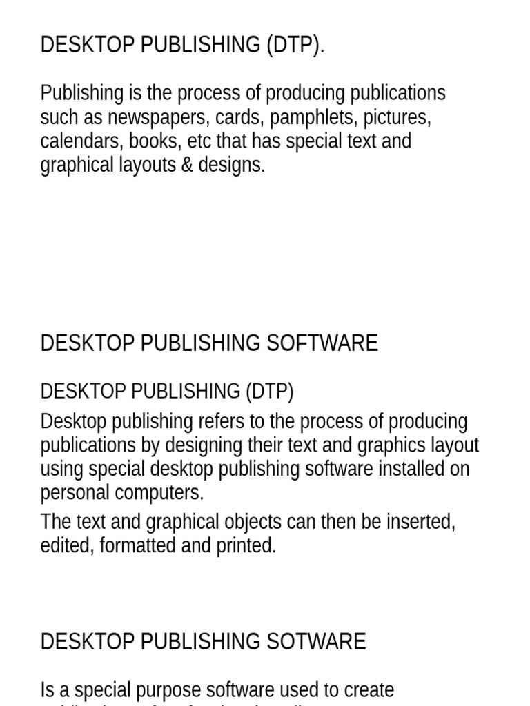 Overview of Desktop Publishing (DTP) | PDF | Window (Computing) | Page ...