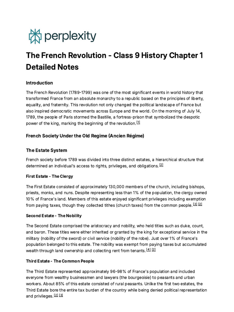 Causes and Events of the French Revolution | PDF | Atlantic Revolutions ...