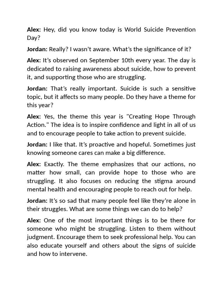 World Suicide Prevention Day | PDF | Suicide | Mental Health