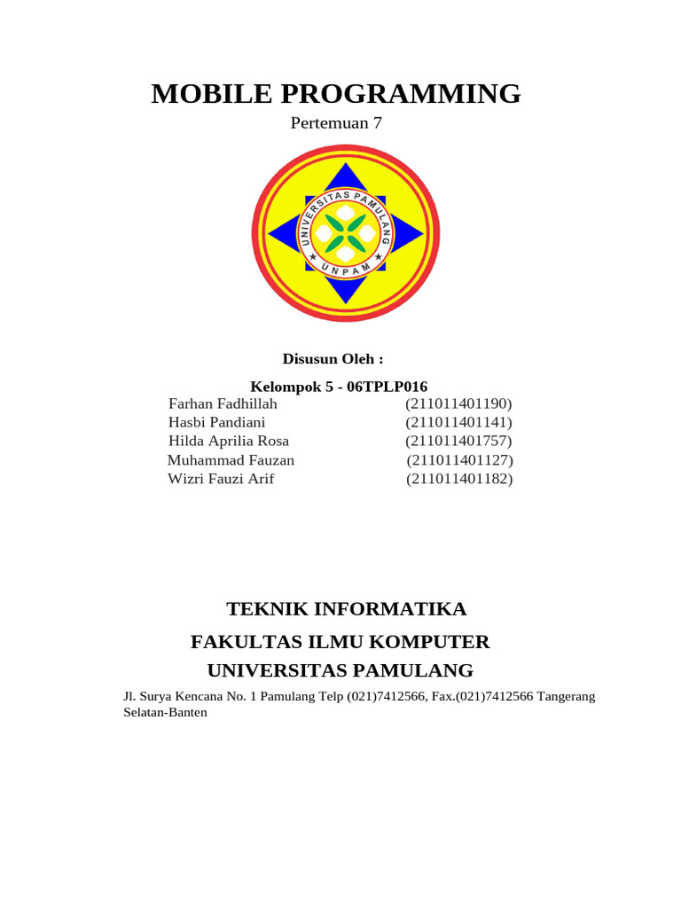 Pertemuan 7 Mobile Programming Muhammad Fauzan | PDF