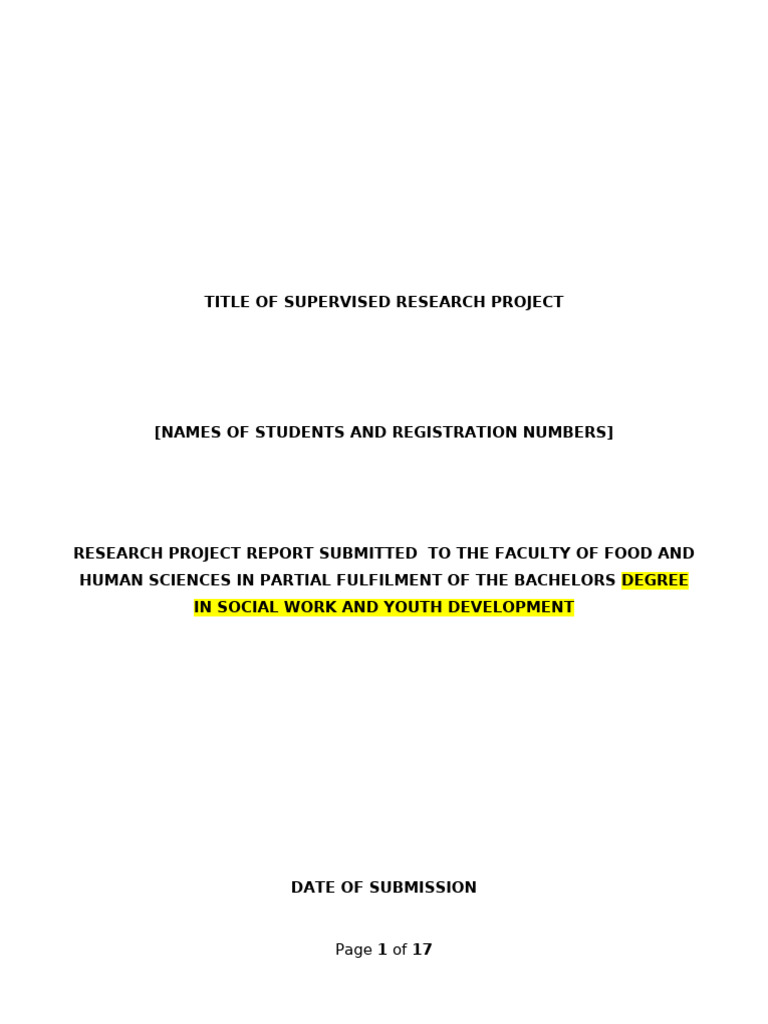 Social Work Research Project Report | PDF | Abstract (Summary ...