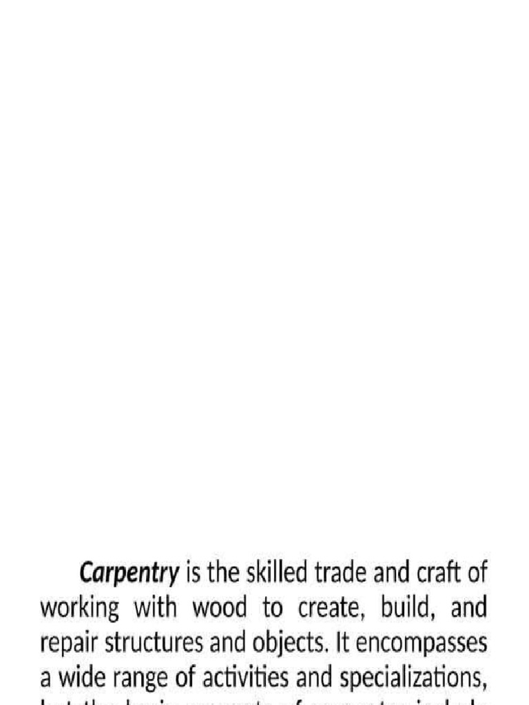 Basic Concept of Carpentry | PDF