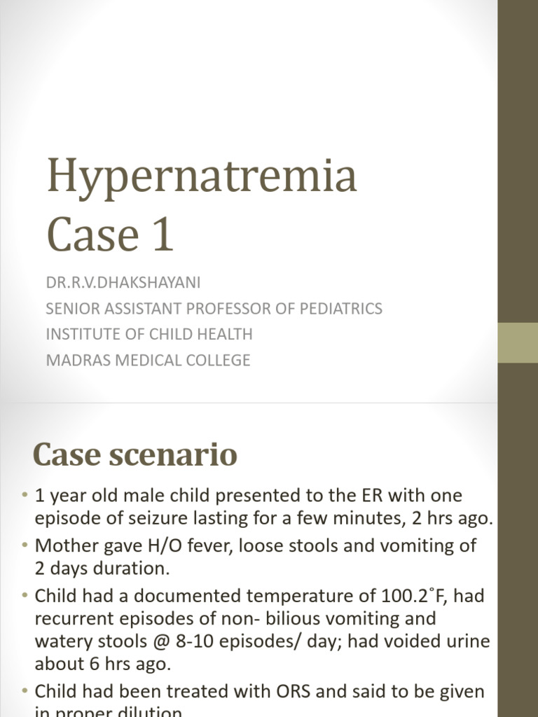 Managing Hypovolemic Hypernatremia in Pediatrics | PDF | Physiology ...