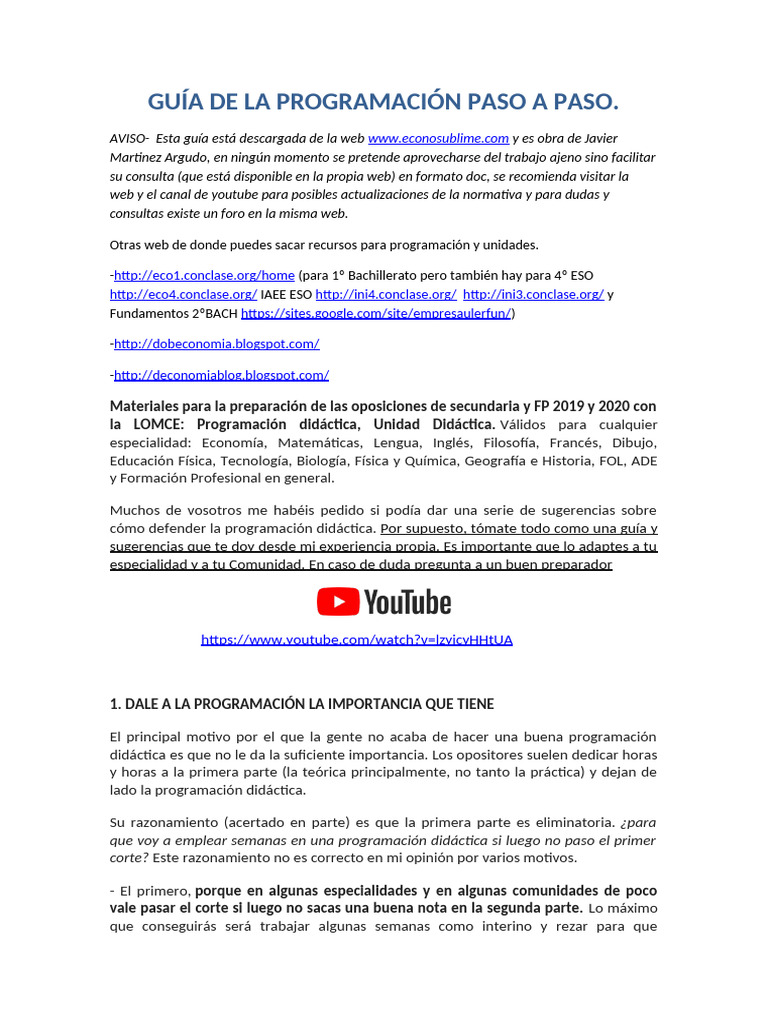 Guía Práctica para Programación Didáctica | PDF | Plan de estudios ...