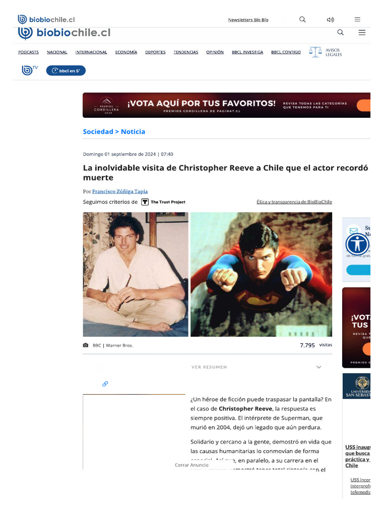La Inolvidable Visita de Christopher Re... Ue El Actor Recordó Antes de ...