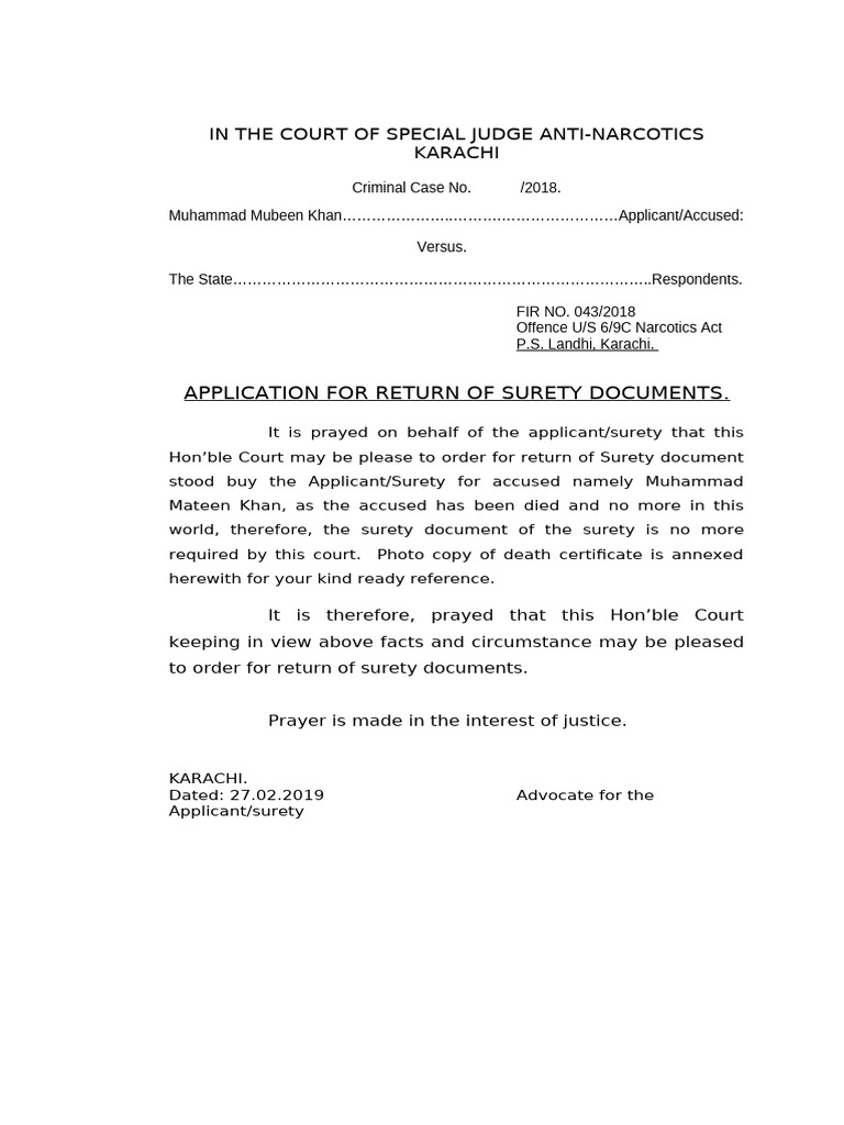 Surety Return and Bail Applications in Narcotics Case | PDF | Bail ...