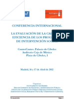 LA EVALUACIÓN DE LA CALIDAD Y EFICIENCIA DE LOS PROGRAMAS DE INTERVENCIÓN SOCIAL