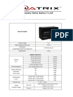 Shenzhen Matrix Battery Co.,ltd: Specifications