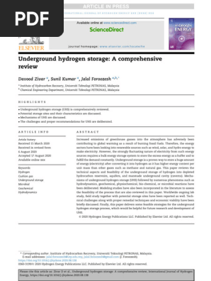 Underground Hydrogen Storage A Comprehensive Review - Zivar 2021