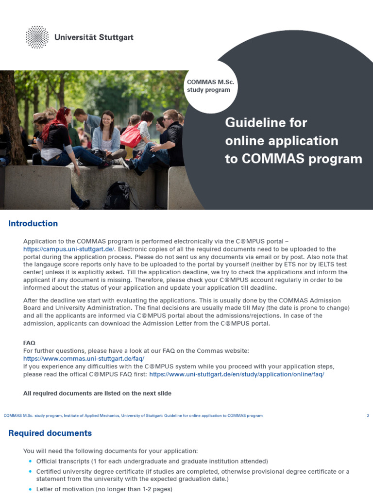 COMMAS Program Online Application Guide | PDF | Academic Degree | Test ...