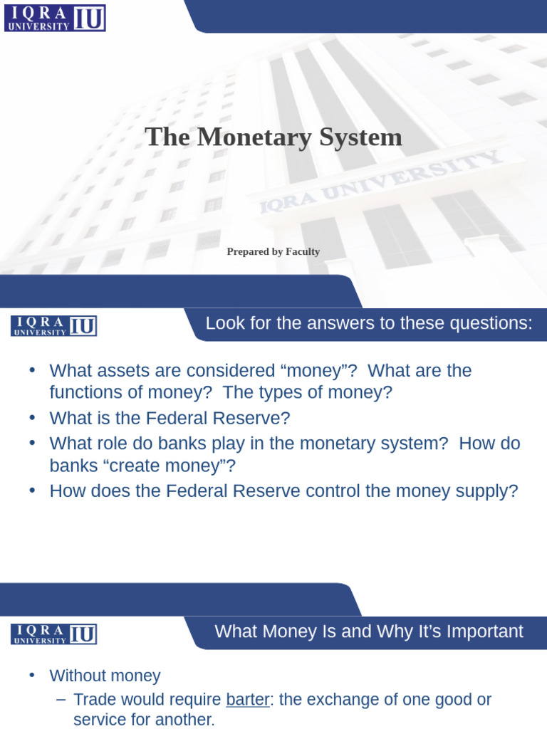 Understanding the Monetary System | PDF | Money | Federal Reserve
