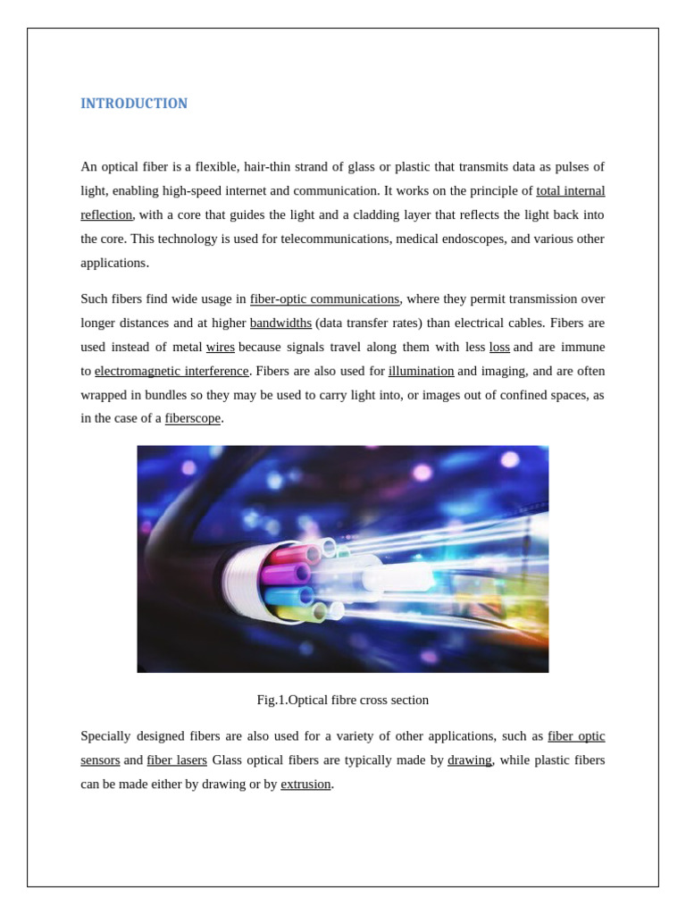 PHYSICS PROJECT Optics | PDF | Optical Fiber | Transmission Medium