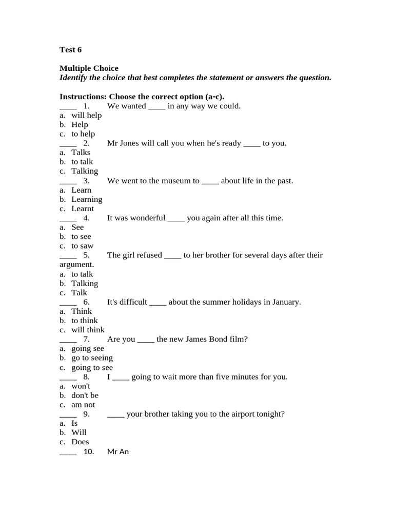 Test 6 | PDF