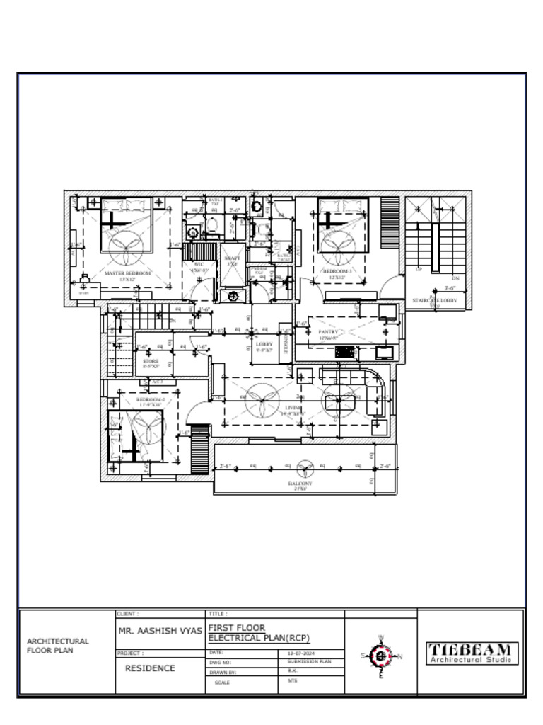 First Floor Elecrical RCP & Eletrical Drawing | PDF
