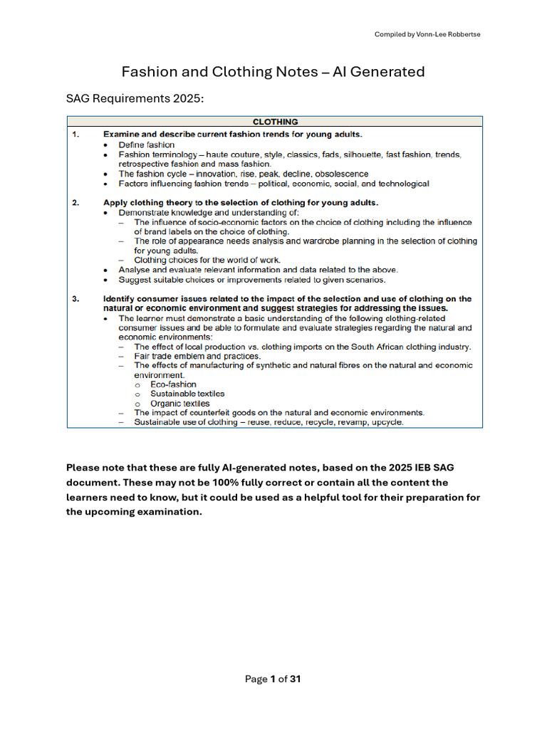 Fashion Trends and Clothing Guide 2025 | PDF | Fashion | Clothing