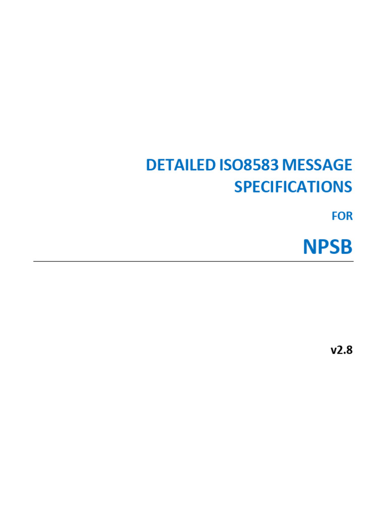 NPSB Detailed ISO8583 Message v2.8 | PDF | Credit Card | Payments