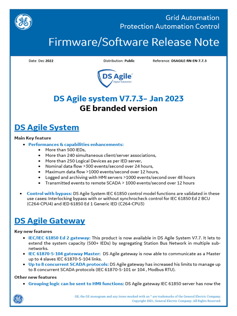 Release Note RN Dsagile 7.7.3 | PDF | Scada | Electronics