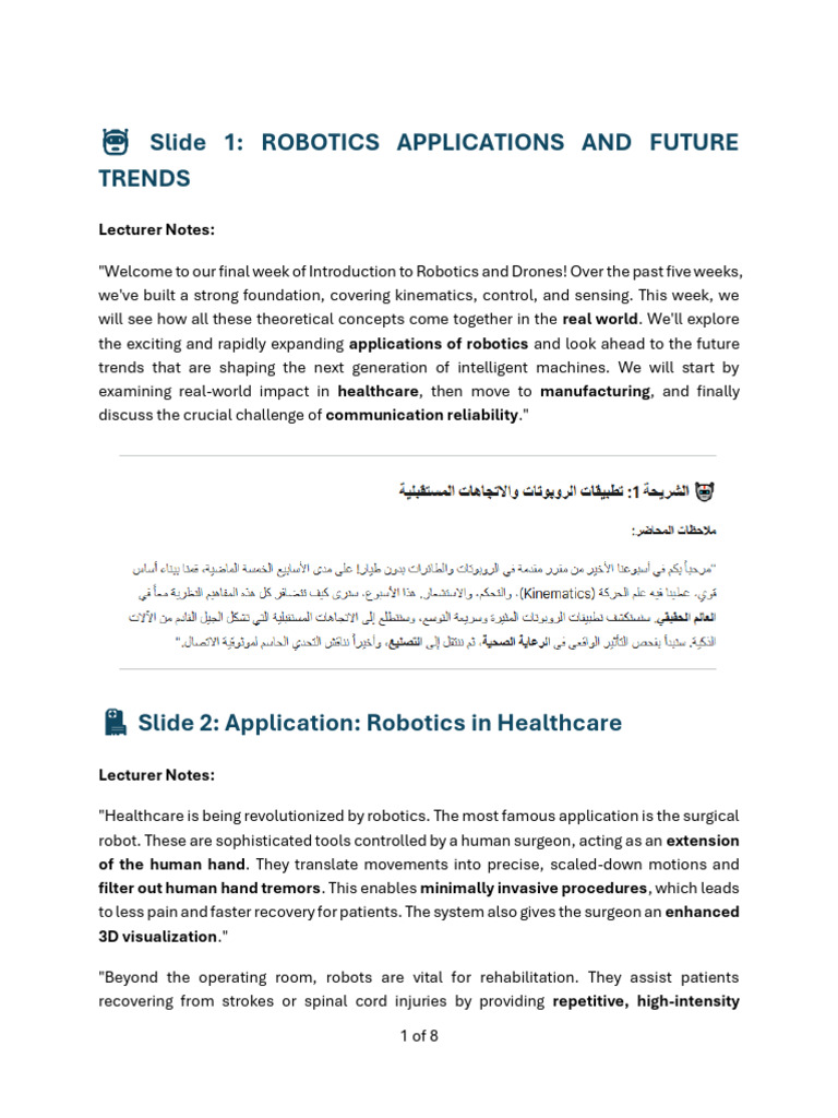 Lecture Six Notes Pdf Robotics Robot