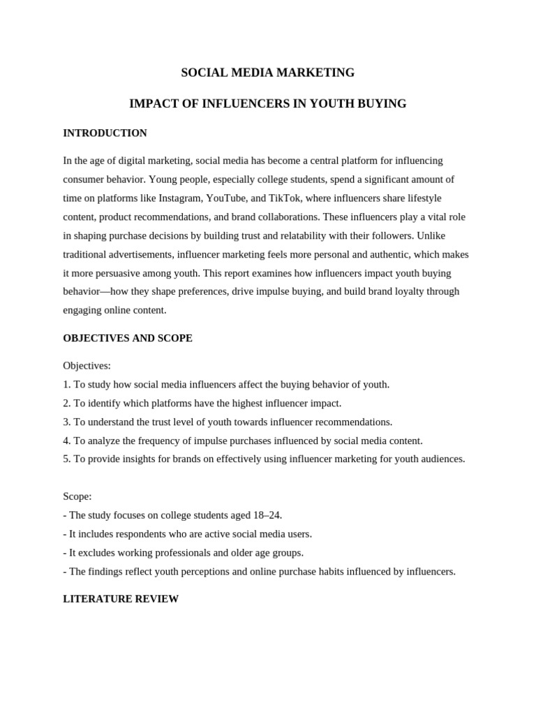Influencer Impact on Youth Buying Behavior | PDF | Survey Methodology ...