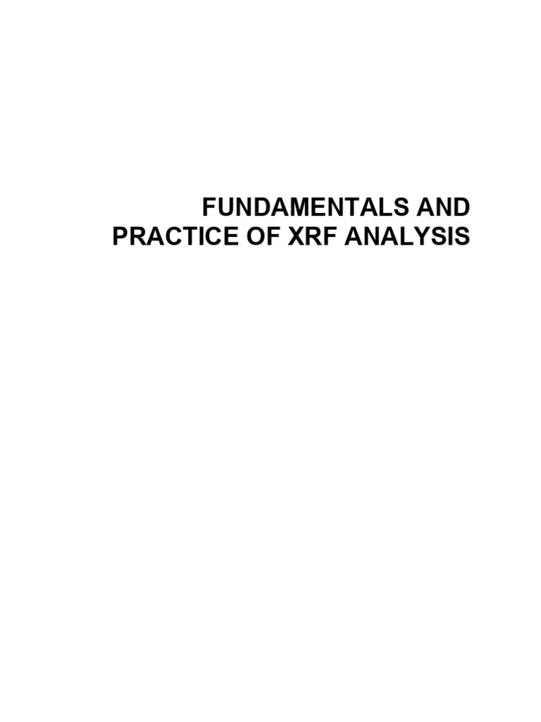 XRF Analysis Fundamentals and Techniques | PDF | Atoms | Electron