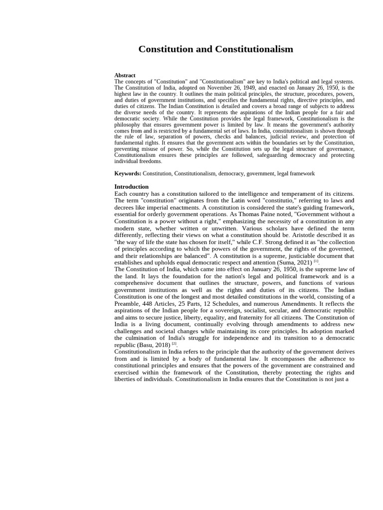 Constitution Constitutionalism | PDF | Rule Of Law | Constitution