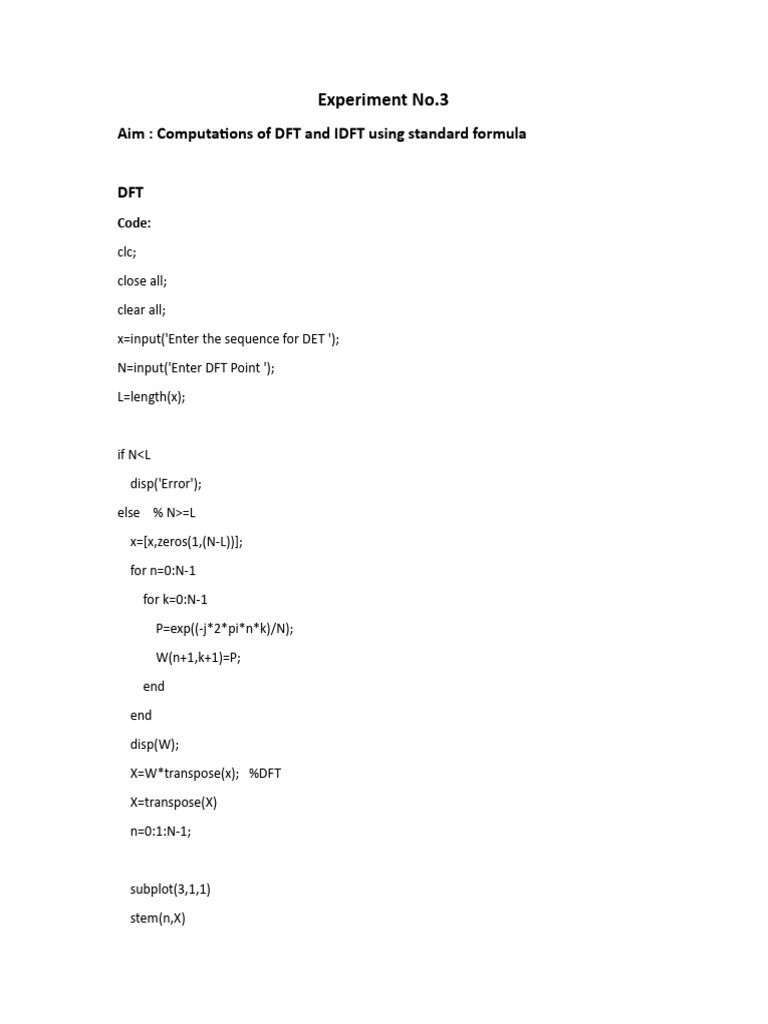 DFT and IDFT Computation Guide | PDF