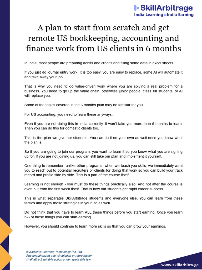 US Bookkeeping Career Plan in 6 Months | PDF | Certified Public ...