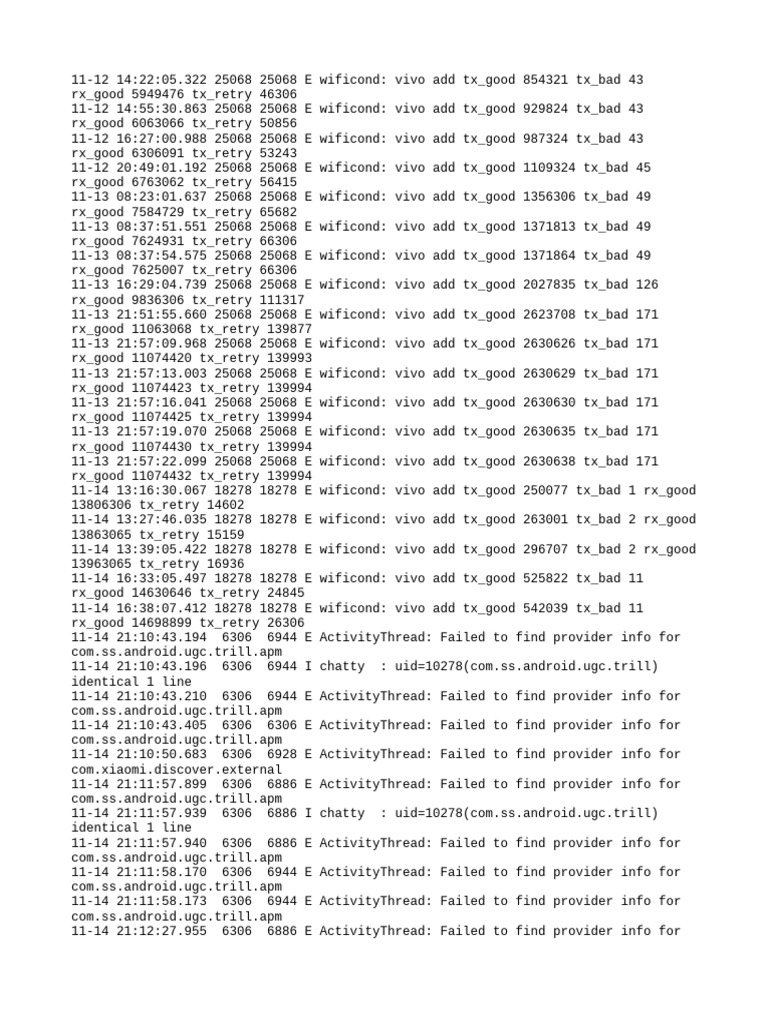 Vivo WiFi Performance Log Analysis | PDF | Mobile Software | Software