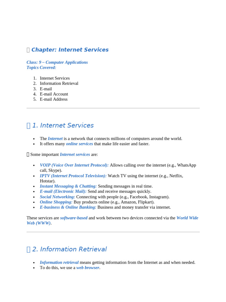 Internet Services and E-mail Basics | PDF | File Transfer Protocol ...