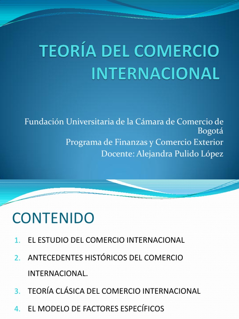 Evolución y Teoría del Comercio Internacional | PDF | Riqueza ...