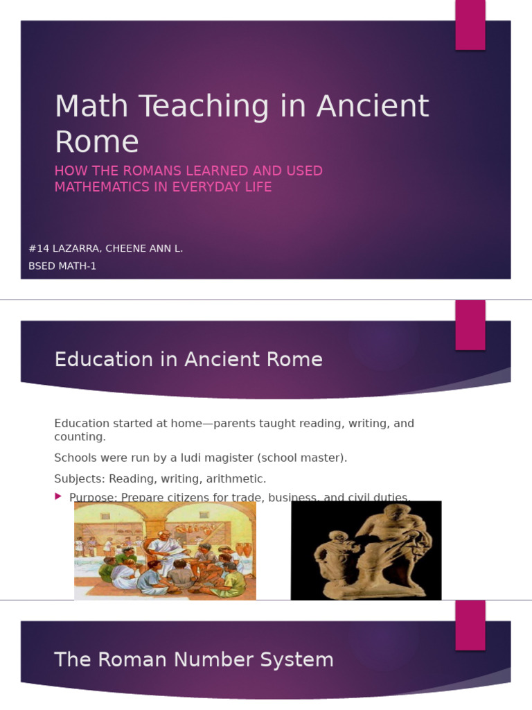 Math Teaching in Ancient Rome | PDF