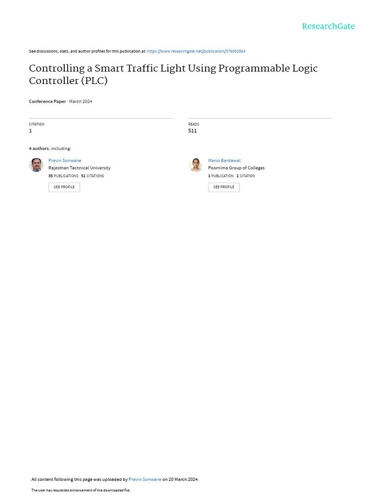 1 Paper | PDF | Programmable Logic Controller | Traffic Light