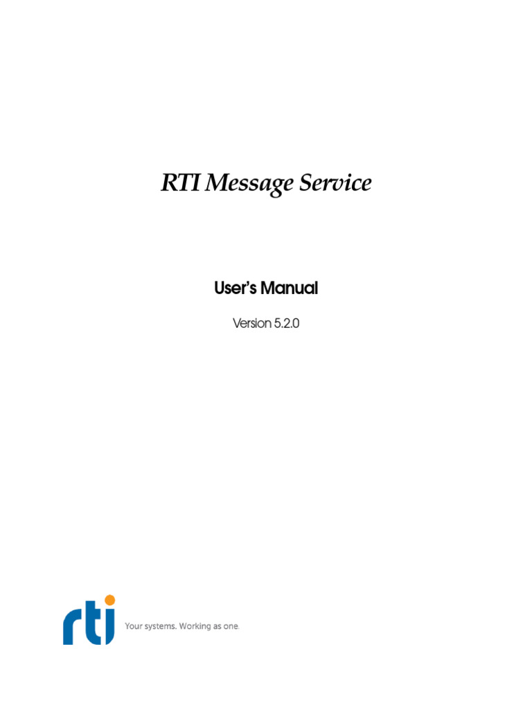RTI Message Service User Manual 5.2.0 | PDF | Computing | Computer ...