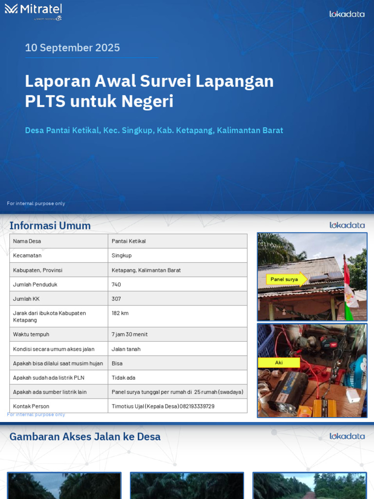 Survei PLTS Desa Pantai Ketikal | PDF