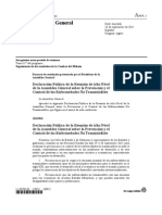 Asamblea General UN 2011 On Declaración Política Reunión Prevención y Control ECNT