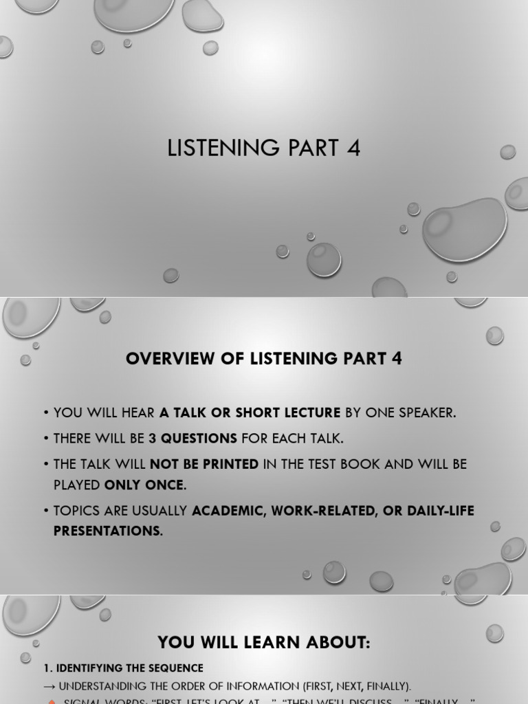 Listening Part 4 | PDF