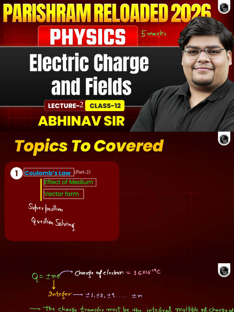 Electric Charges and Fields 02 Class Notes | PDF