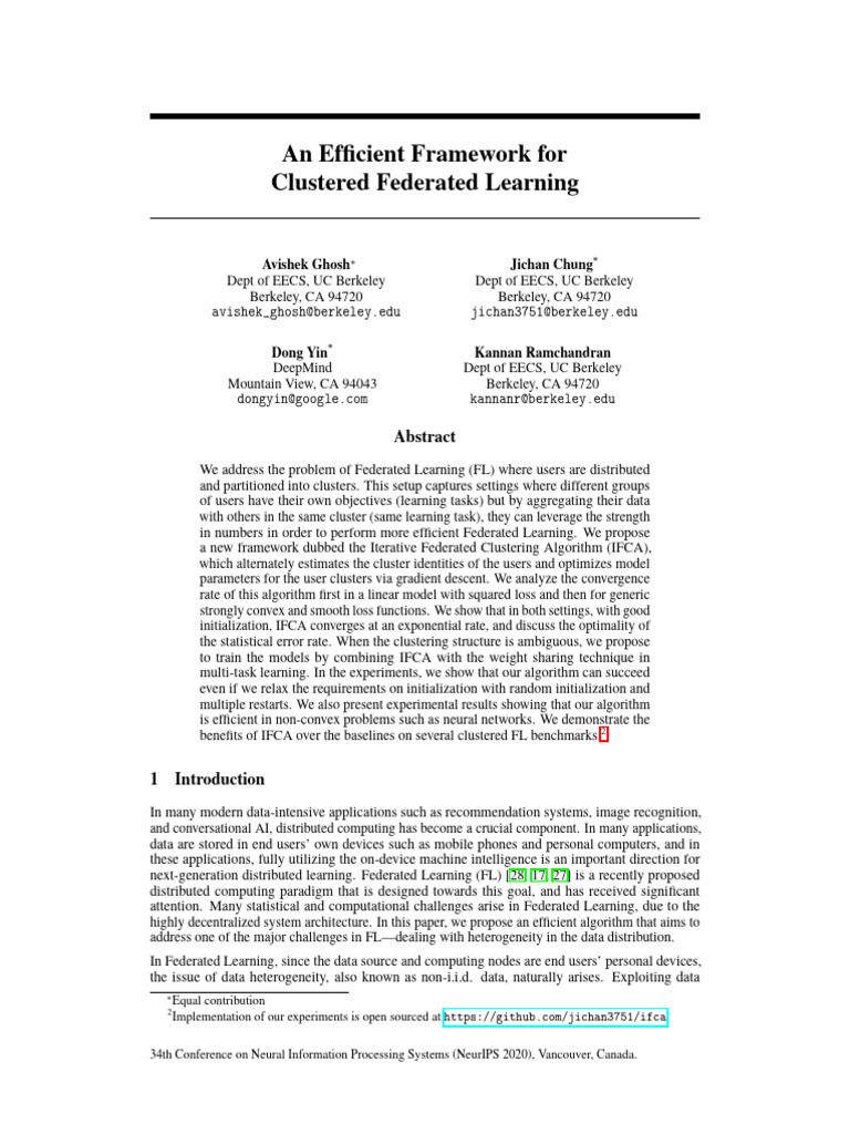 Iterative Federated Clustering Algorithm | PDF | Cluster Analysis ...