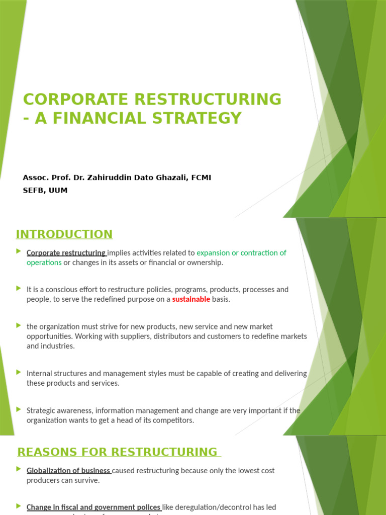 Corporate Restructuring Strategies Guide | PDF | Mergers And ...