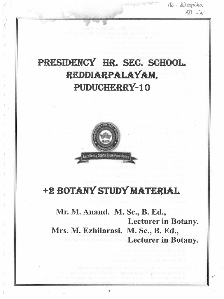 +2 Botony Study Material | PDF