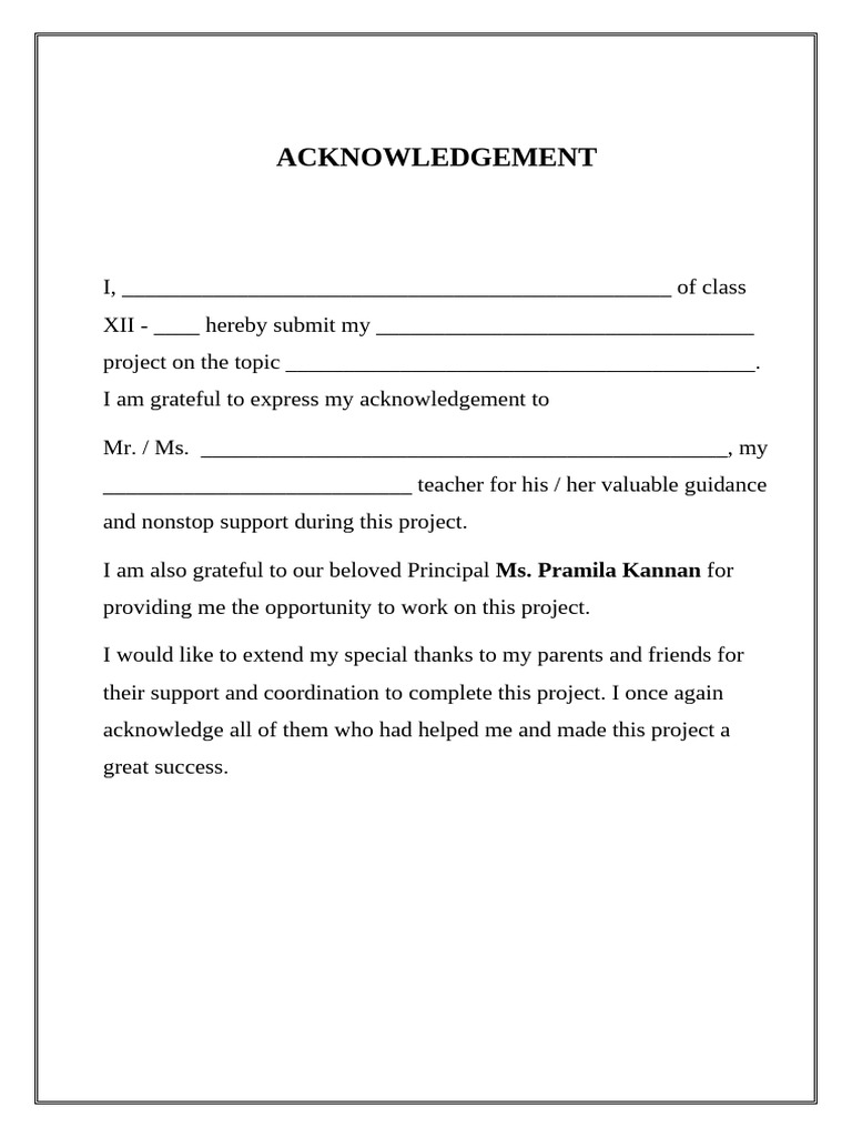 Acknowledgement Page | PDF