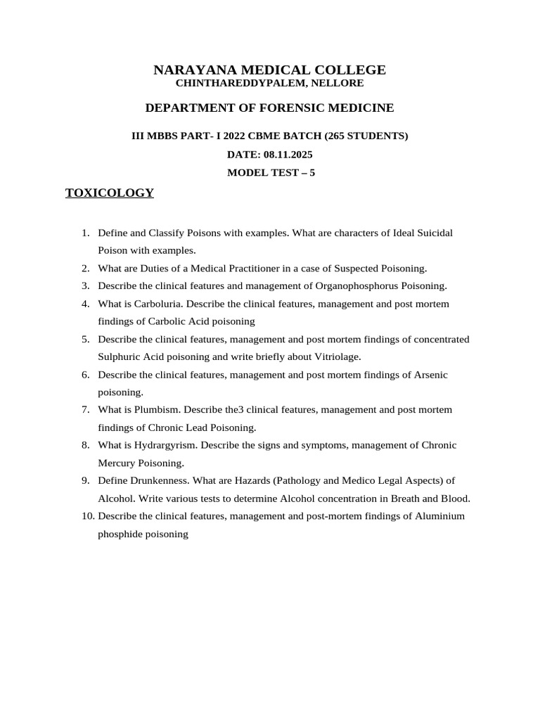 Model Test 5 Questions 8.11.2025 | PDF