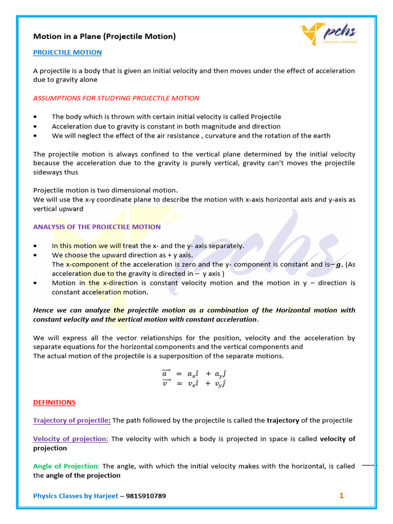 Projectile Motion 2025 | PDF | Acceleration | Projectiles