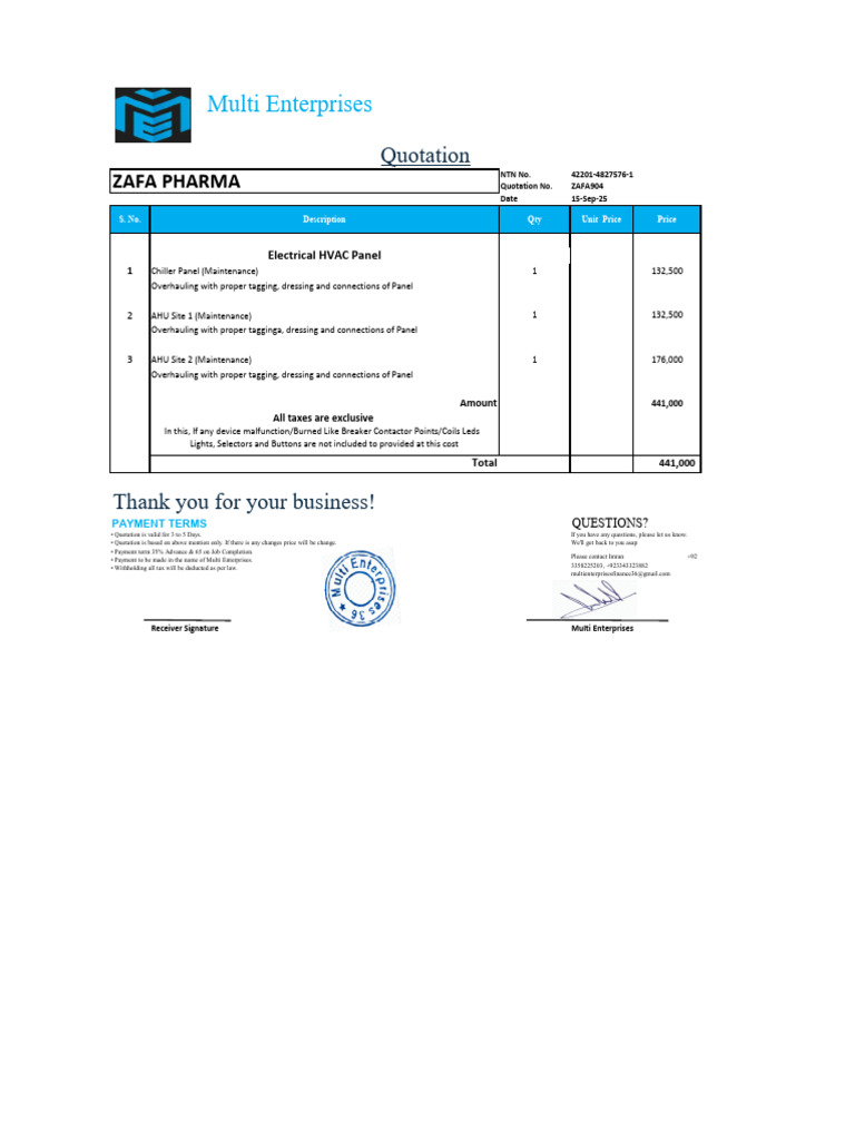 HVAC and Facility Management Quotation | PDF | Government Finances | Taxes