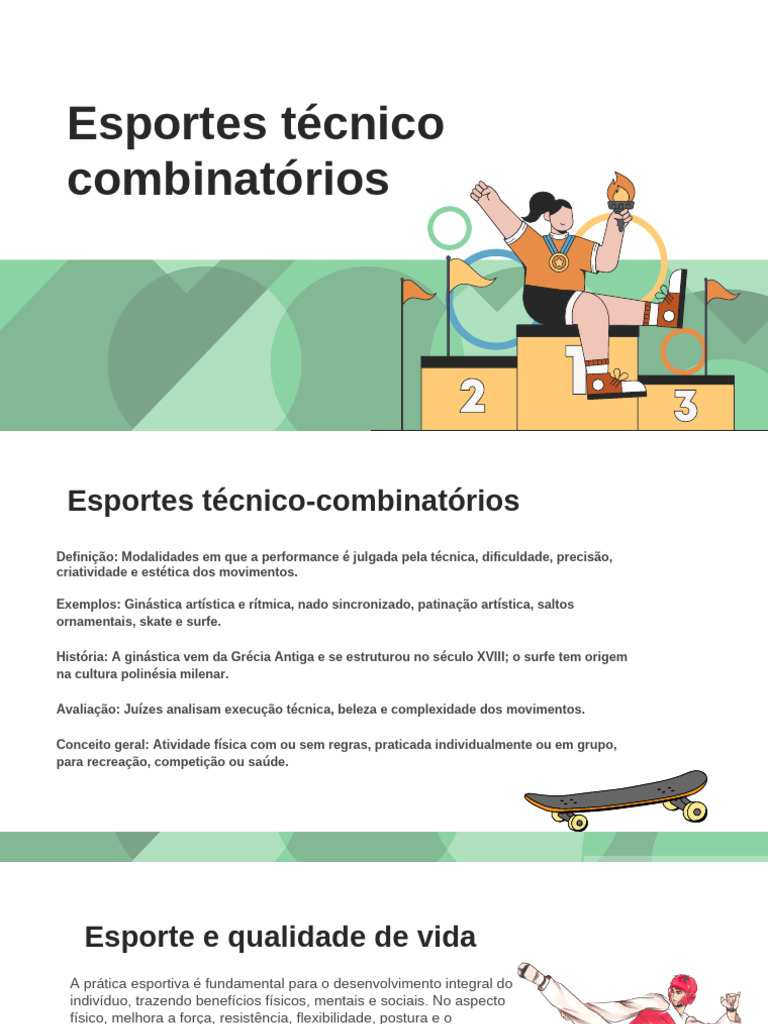 Esportes Técnico-Combinatórios: Definição e Exemplos | PDF | Ginástica