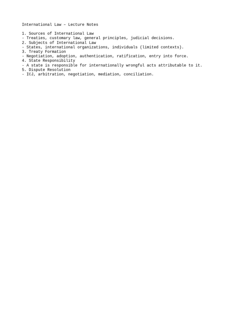 Key Concepts in International Law | PDF