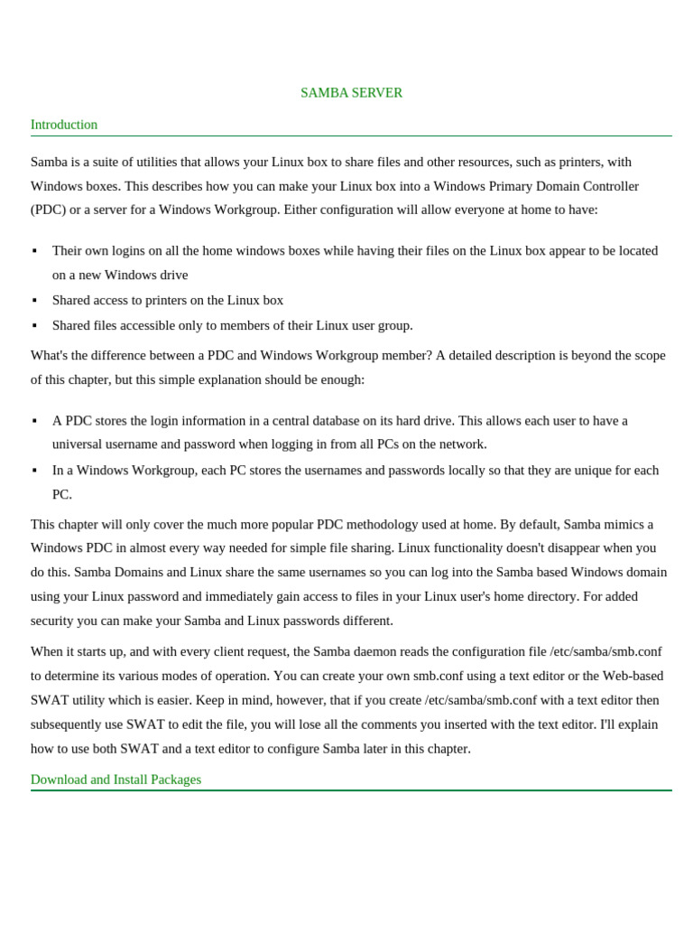 Samba Server Installation and Configuration On OpenSuSe | PDF | System ...